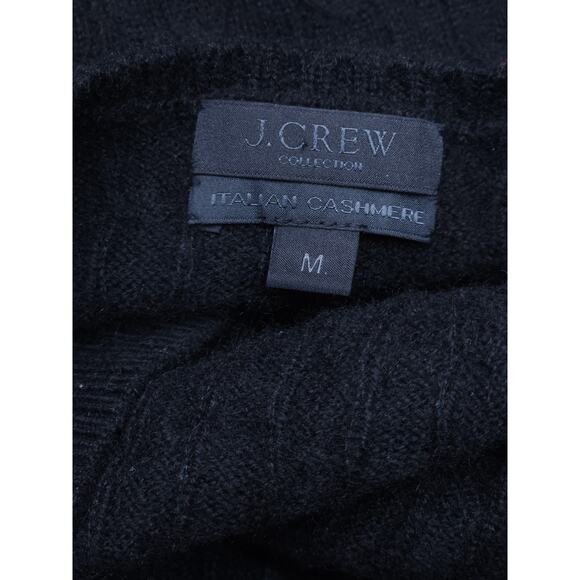 J. Crew Collection Italian Cashmere Sweater – Black Cable Knit, Size M - Picture 2 of 12